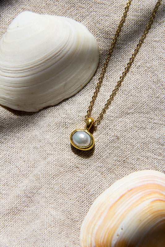 ⊹ Perla Madre ⊹ (Enchapada en Oro) - Pura Dicha - amuletos